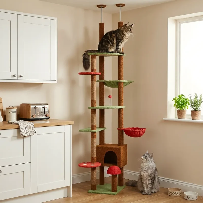 Arbre à chat sol-plafond – De la plinthe au plafond, son empire