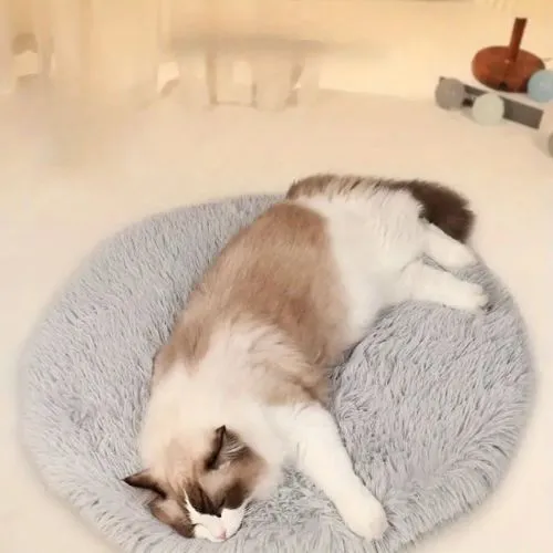 coussin à chat rond doux