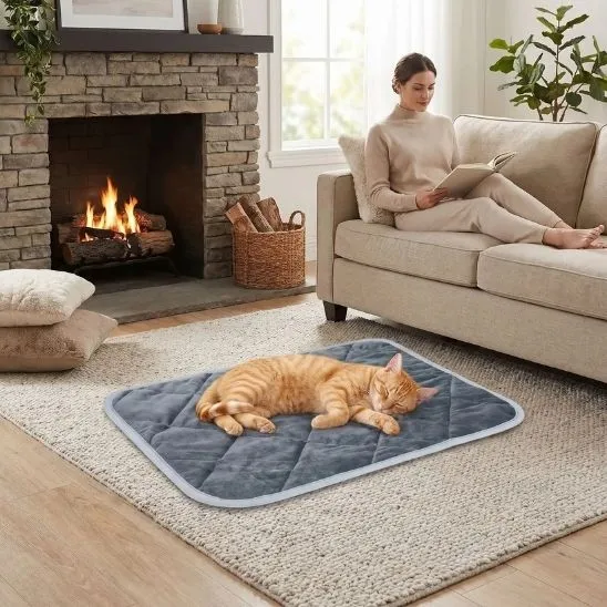 Tapis chauffant chat sans électricité |Chaleur naturelle