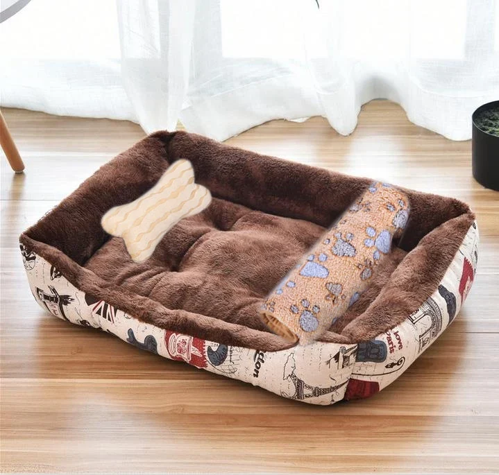Panier carré matelassé pour chien