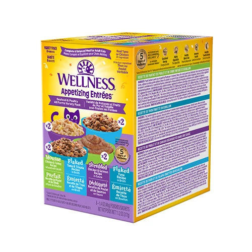Wellness - Appetizing Entrées - Seafood & Poultry Variety Pack Wet Cat Food 8 x 1.4oz