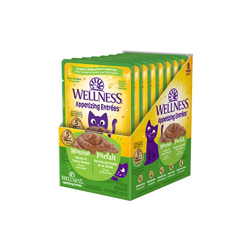 Wellness - Appetizing Entrées - Mousse Chicken & Turkey Recipe Infused with Broth Wet Cat Food (1.4oz)
