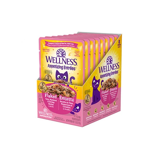 Wellness - Appetizing Entrées - Flaked Tuna, Mackerel & Shrimp in Broth Wet Cat Food (1.4oz)