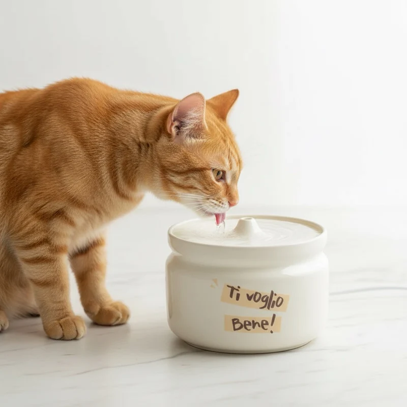 FONTAINE EAU CHAT CERAMIQUE SILENCIEUSE DESIGN - GATO™