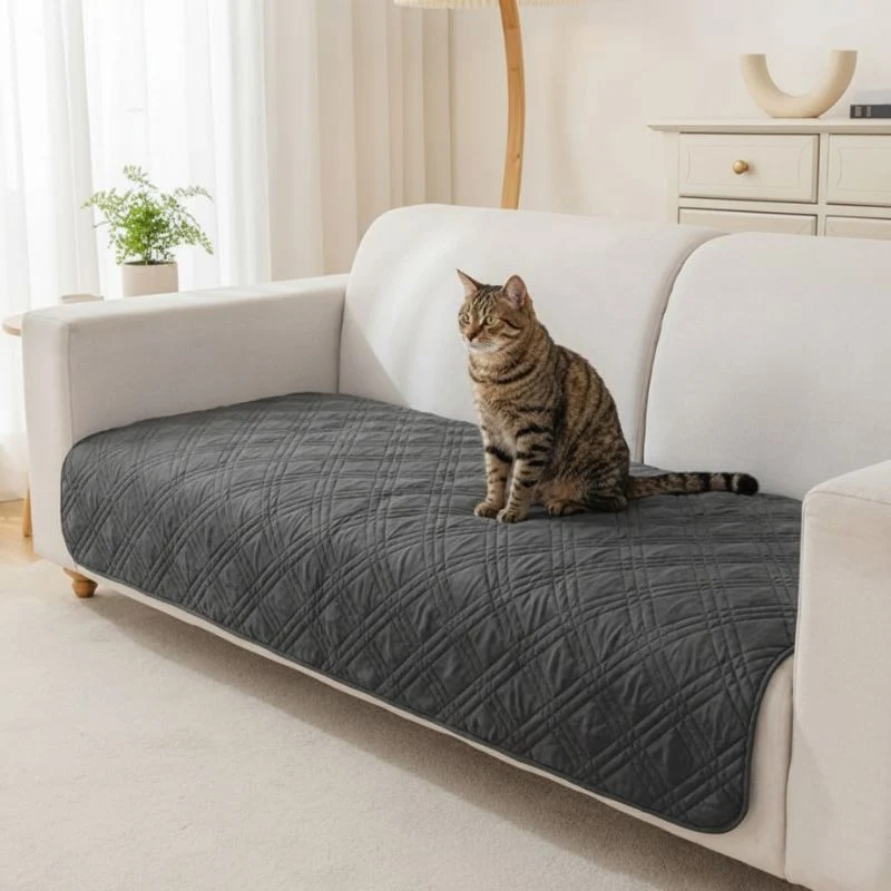 Protection canapé chat plaid matelassé - GrifZen
