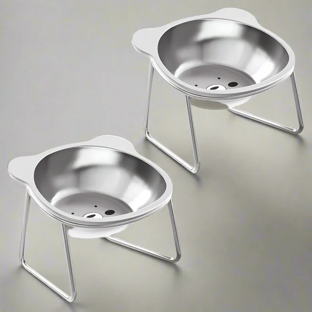 Gamelle pour chat - Surélevée Inox - Kuma