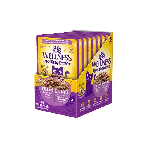 Wellness - Appetizing Entrées - Flaked Tuna & Cod Recipe in Broth Wet Cat Food (1.4oz)