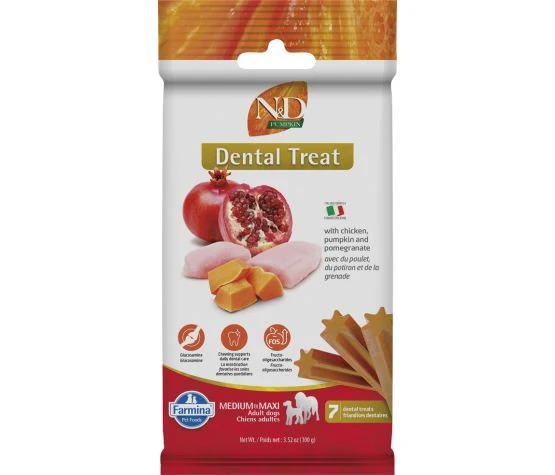 Farmina N&d Pumpkin - Chicken & Pomegranate Dental Treats For Dogs - Medium/Maxi 100g