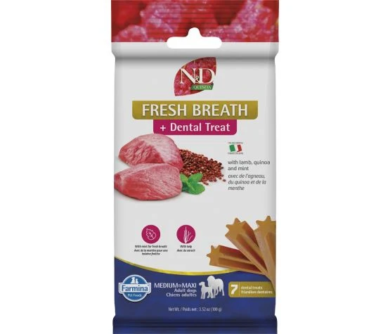 Farmina N&d Quinoa - Fresh Breathe Dental Treats For Dogs - Medium/Maxi 100g