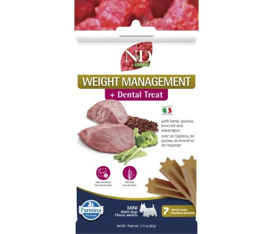 Farmina N&d Quinoa - Weight Management Dental Treats for Dogs - Mini 60g