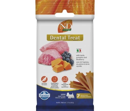 Farmina N&d Pumpkin - Lamb & Blueberry Dental Treats For Dogs - Mini 60g