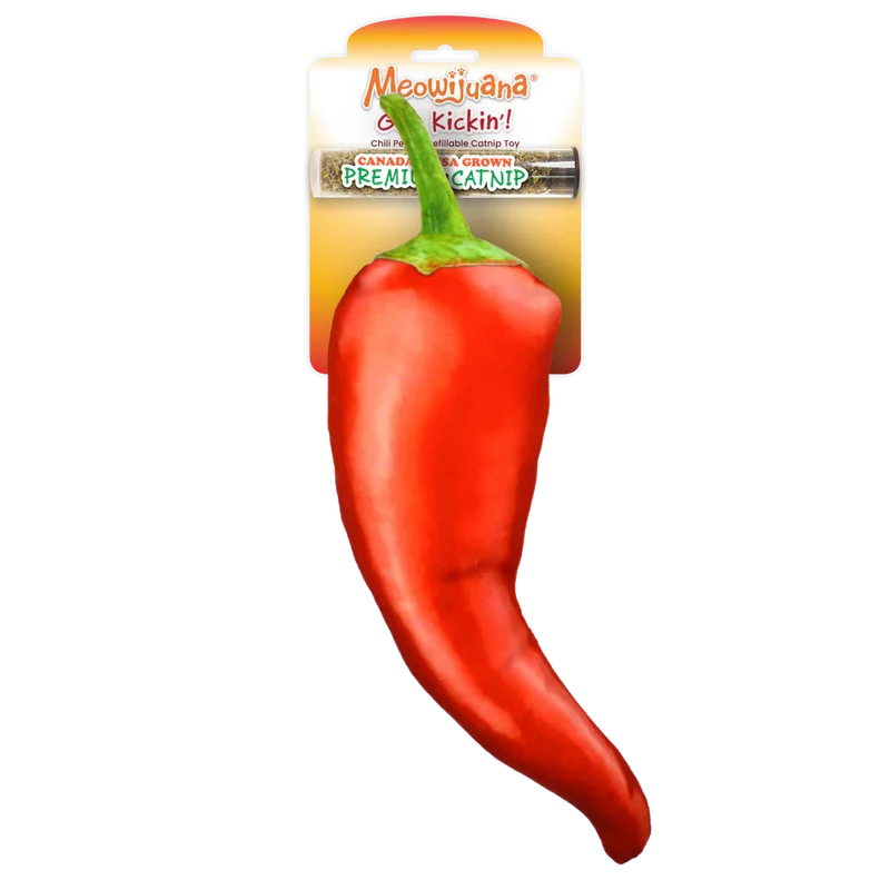 Piment Géant avec Pochette d'Herbe à Chat Rechargeable - Meowijuana