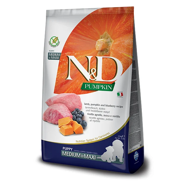 Farmina N&D Pumpkin - Puppy Lamb & Blueberry - Medium/Large Puppy Dog Food