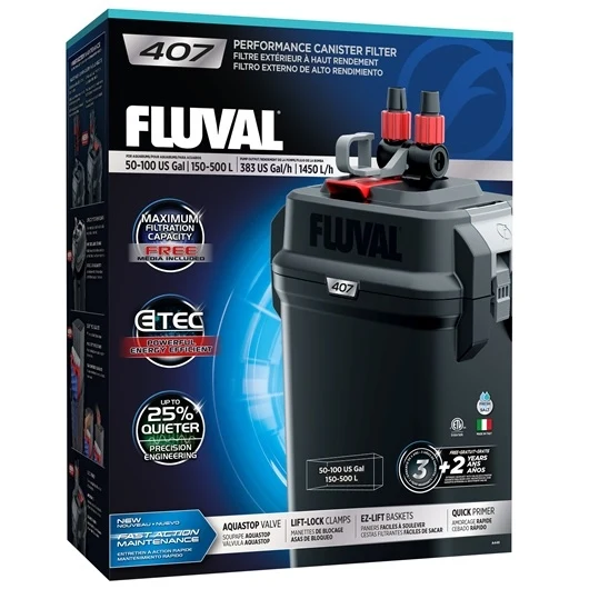 Fluval 407 Performance Canister Filter, 500 L (100 US gal)