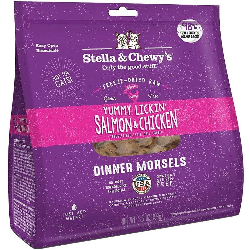 Stella & Chewy's - Yummy Lickin’ Salmon & Chicken Freeze-Dried Dinner Morsels - Cat Food