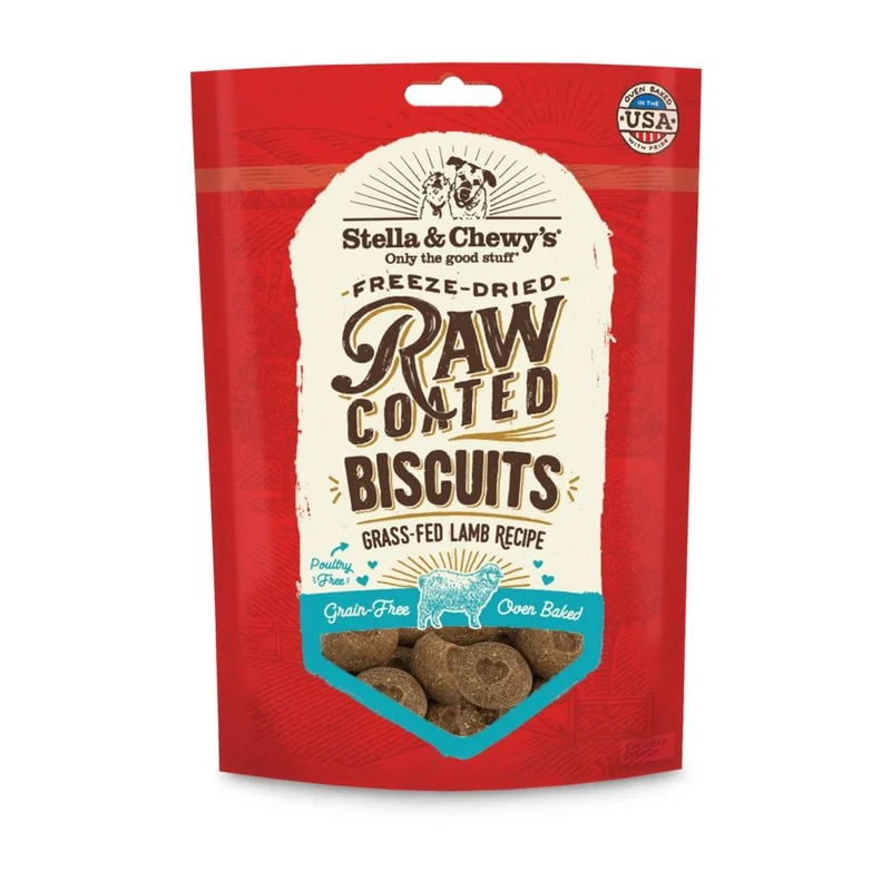 Stella & Chewy's Raw Coated Biscuits Dog Treats - Grass-Fed Lamb Recipe (9oz)