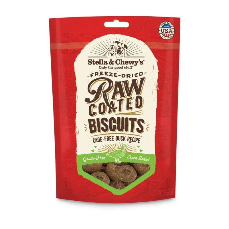 Stella & Chewy's Raw Coated Biscuits Dog Treats - Cage-Free Duck Recipe (9oz)