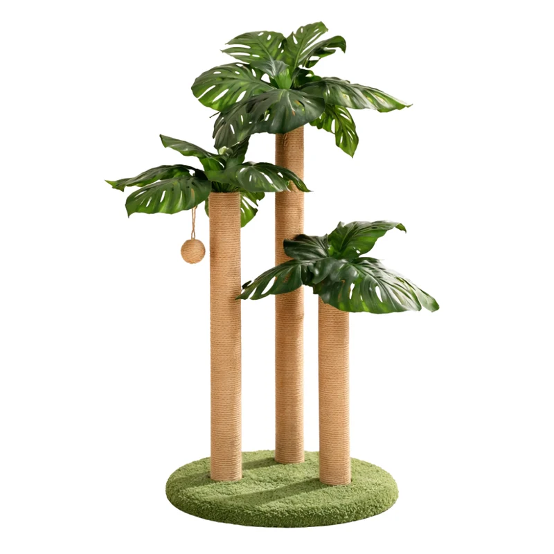 Griffoir pour chat avec poteaux en sisal et base ronde 89 cm