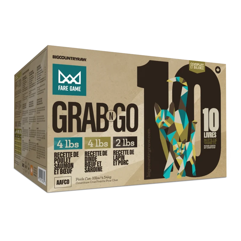 Big Country Raw Fare Game - Grab N Go - Nourriture Crue Congelée pour Chats