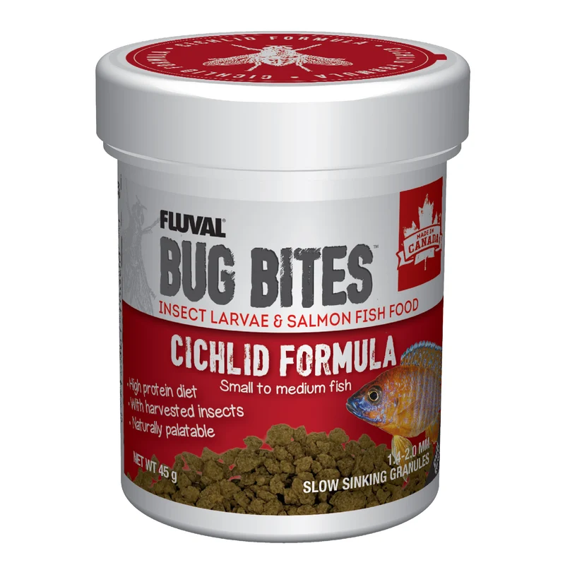 Fluval Bug Bites Cichlid Formula - Small to Medium - 1.4-2.0 mm granules - 45 g