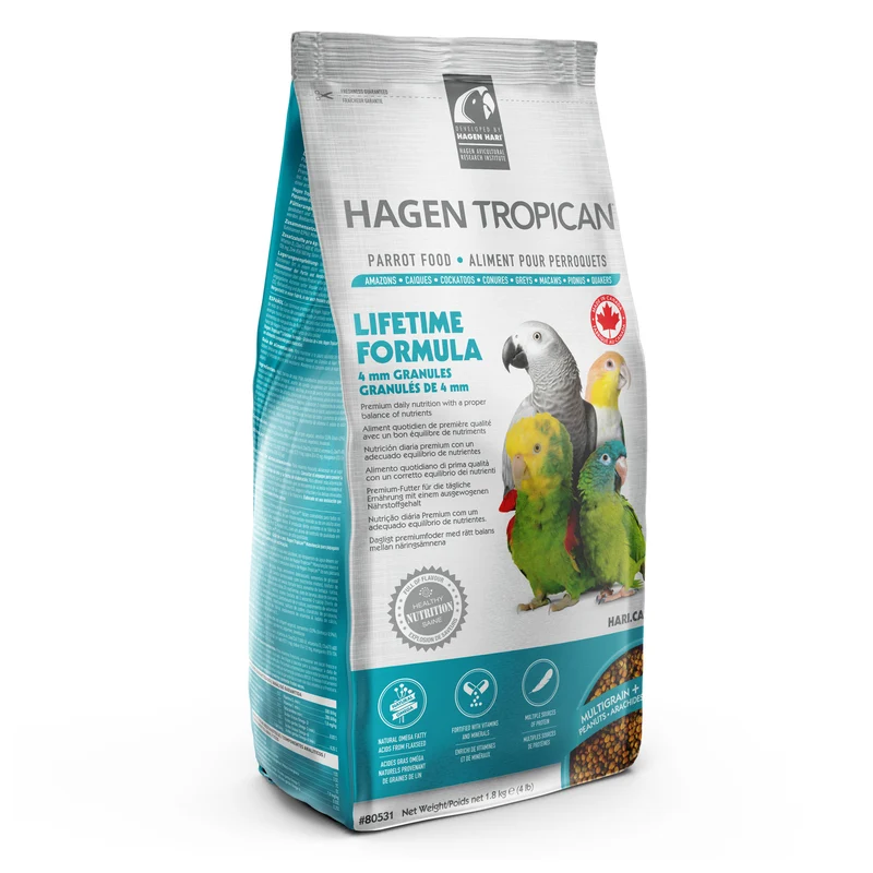 Tropican Lifetime Formula Granules for Parrots - 1.8 kg (4 lb)