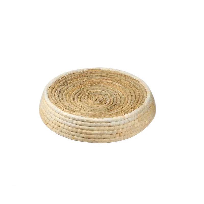 Lit en paille tissé à la main pour chat