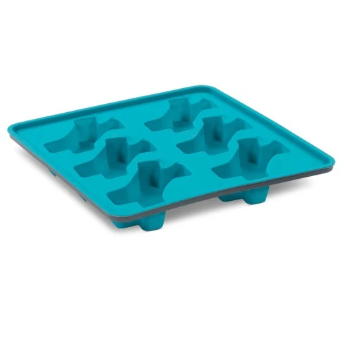 Messy Mutts Moule à sucettes glacées en silicone avec cadre (6 friandises) - Bleu