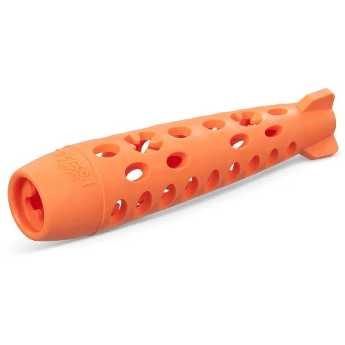 Messy Mutts ''Totally Pooched, Stuff N'chew'' Jouet fusée pour chien - Orange