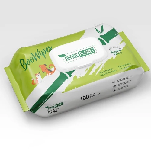 Define Planet "Boowipes" Lingettes en fibre de bambou, Soins des yeux - Pqt 100