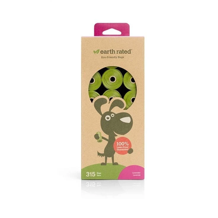 Earth Rated - Paquet Économique - 315 Sacs de ramassage - à la Lavande - Chien