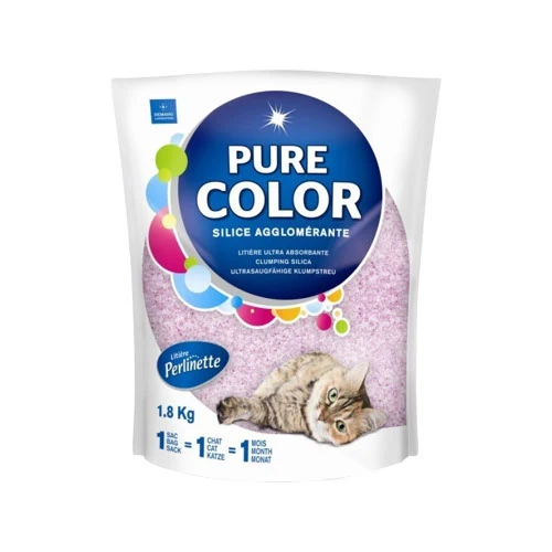 Perlinette Pure Color "Violet" - Litière de Silice Agglomérante pour Chats