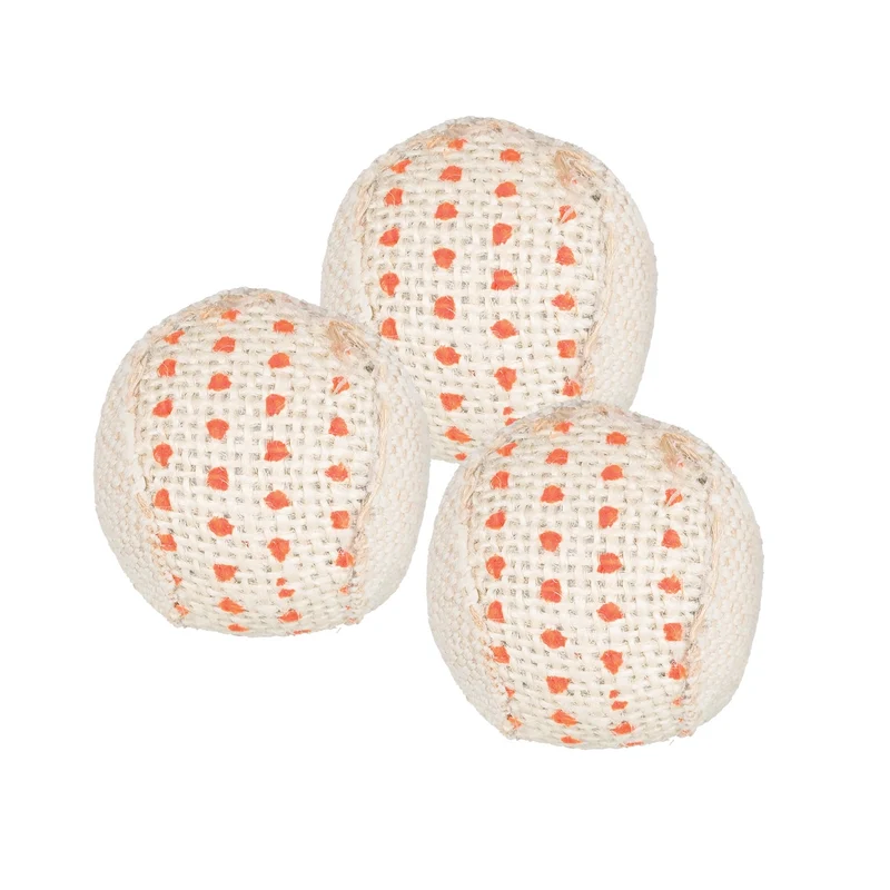 Lot de 3 balles en jute chat