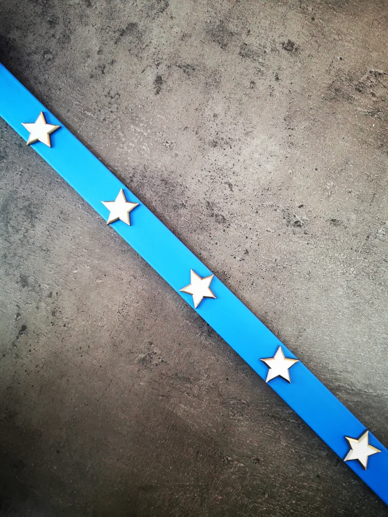 Hot Dogs All Dressed - Collier - Cuir Vegan (Végétalien) - 24'' - Bleu Ciel - Chien