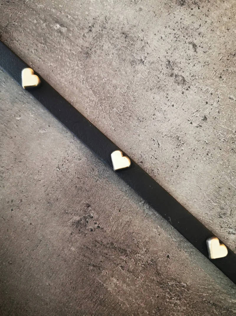 Hot Dogs All Dressed - Collier - Cuir Vegan (Végétalien) - 14'' - Noir - Chien