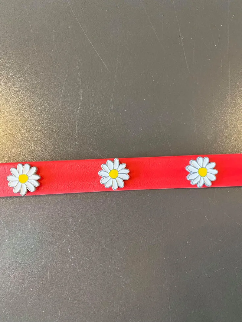 Hot Dogs All Dressed - Collier - Cuir Vegan (Végétalien) - 16'' - Rouge - Chien