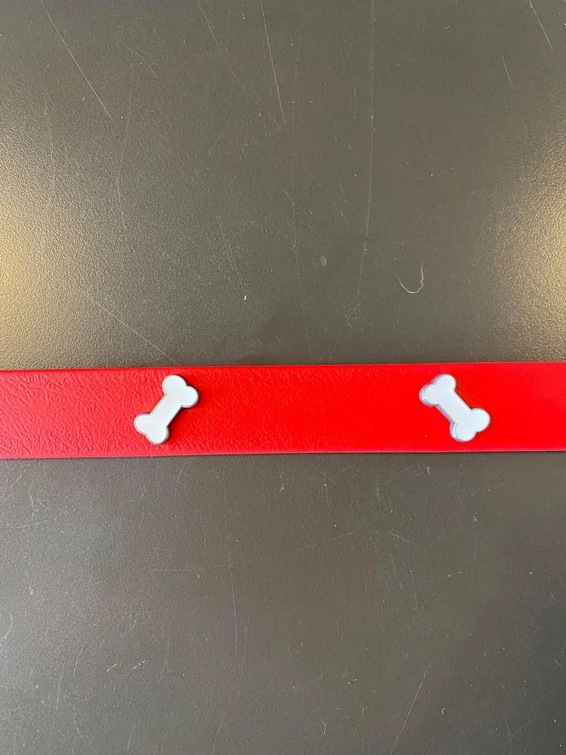 Hot Dogs All Dressed - Collier - Cuir Vegan (Végétalien) - 26'' - Rouge - Chien