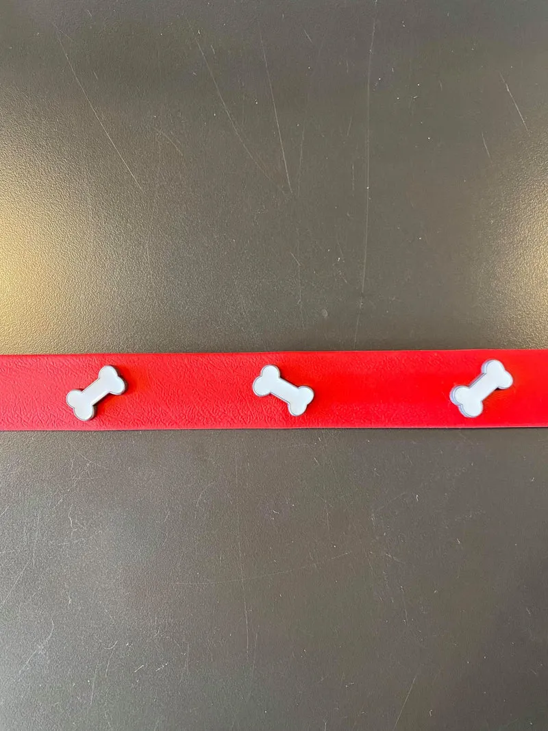 Hot Dogs All Dressed - Collier - Cuir Vegan (Végétalien) - 22'' - Rouge - Chien