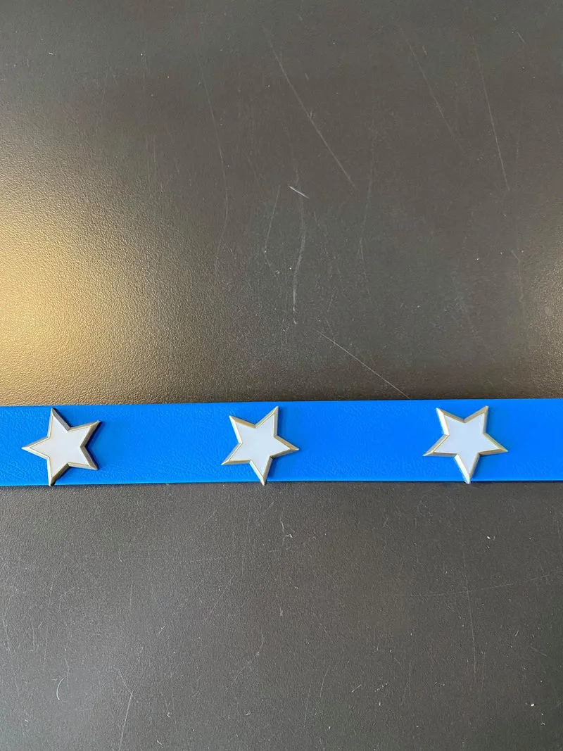 Hot Dogs All Dressed - Collier - Cuir Vegan (Végétalien) - 20'' - Bleu Ciel - Chien