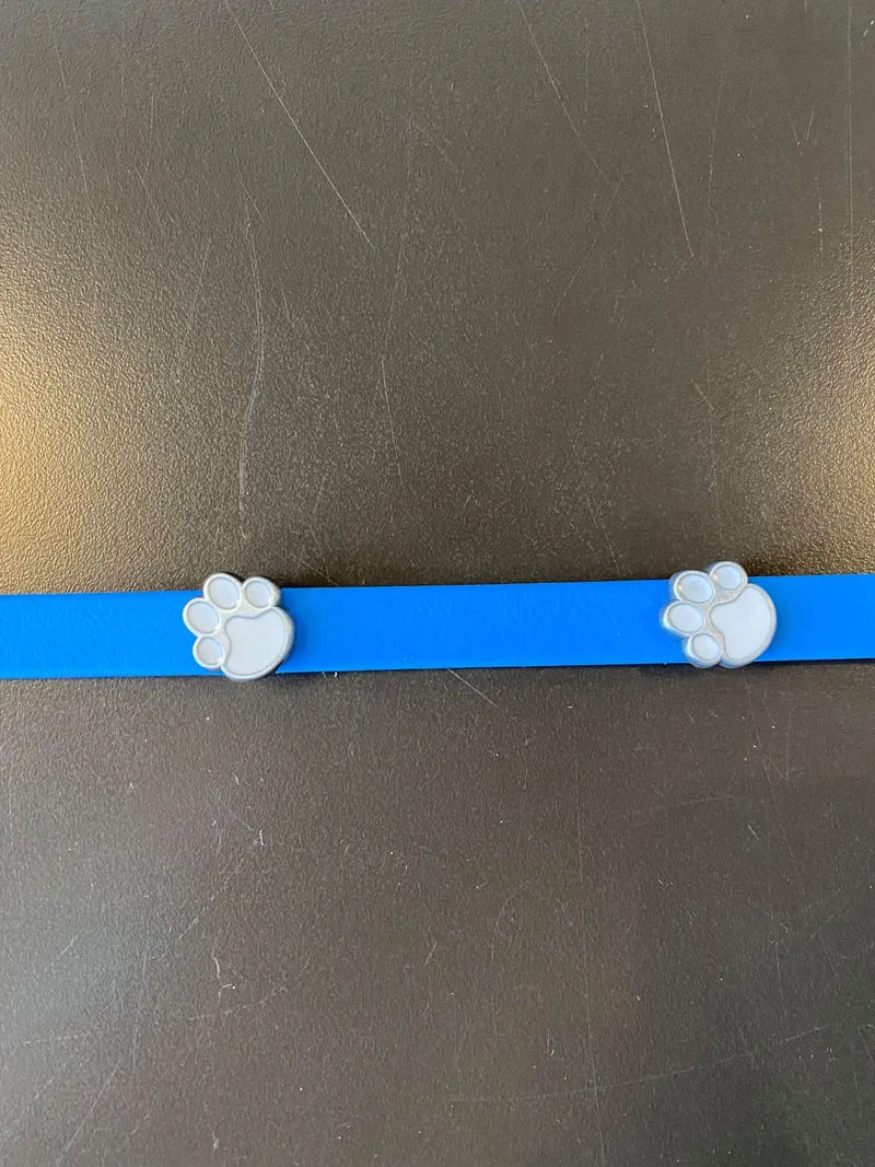 Hot Dogs All Dressed - Collier - Cuir Vegan (Végétalien) - 14'' - Bleu Ciel - Chien