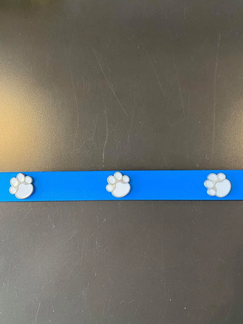Hot Dogs All Dressed - Collier - Cuir Vegan (Végétalien) - 26'' - Bleu Ciel - Chien