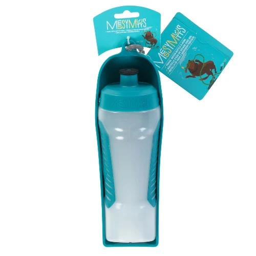 Messy Mutts Bouteille d'eau de voyage compressible avec bol amovible - Bleue