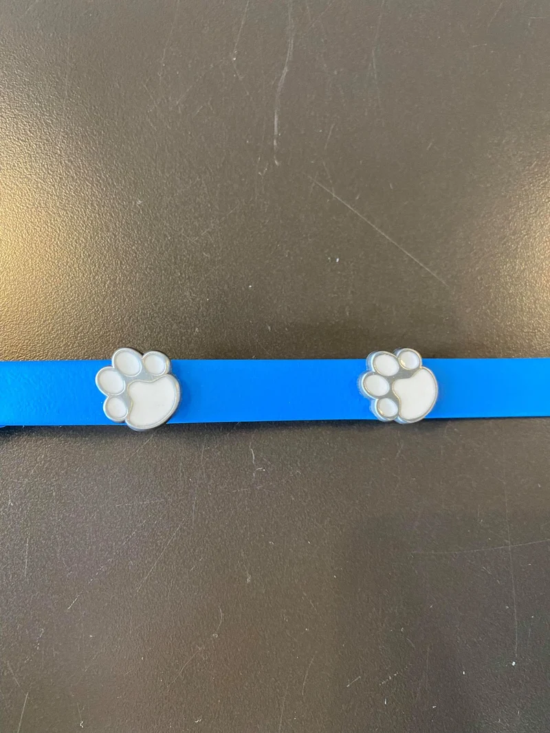 Hot Dogs All Dressed - Collier - Cuir Vegan (Végétalien) - 10'' - Bleu Ciel - Chien