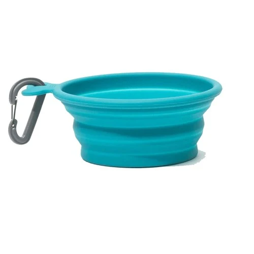 Messy Mutts Bol en silicone rétractable - Bleu