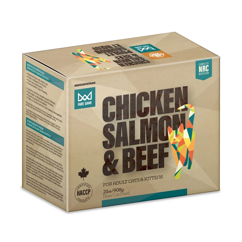 Big Country Raw - Crue - Fare Game - Poulet, Saumon et Bœuf - Chat
