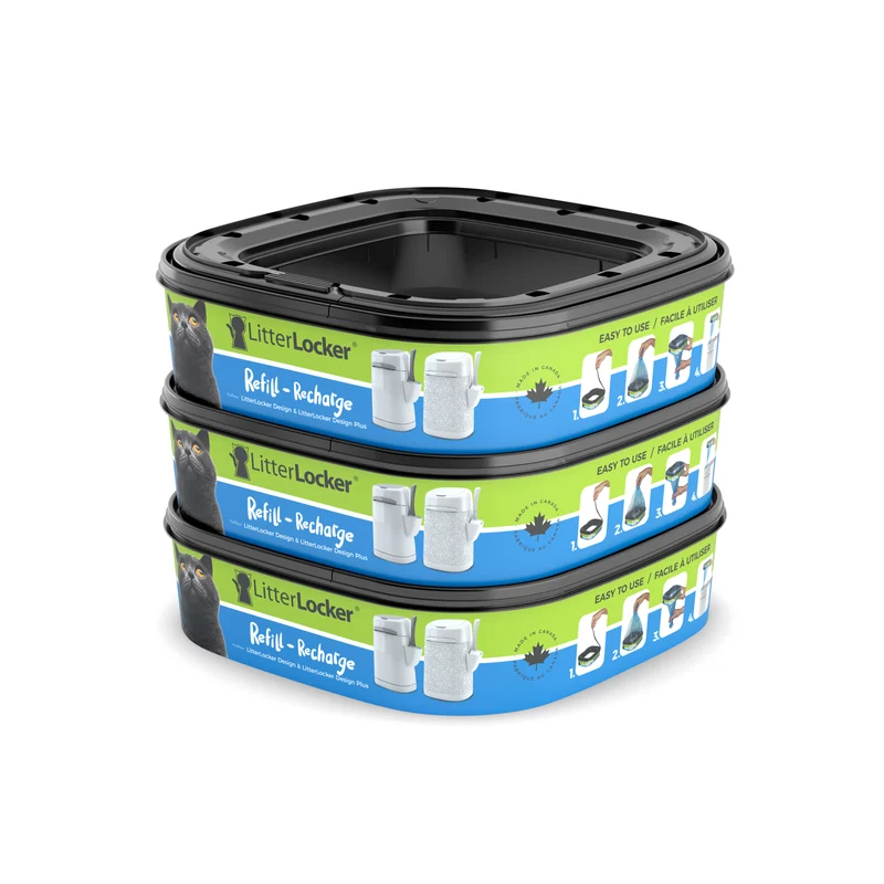 Litter Locker - Cassette pour Litter Locker Design & Design Plus - Paquet de 3