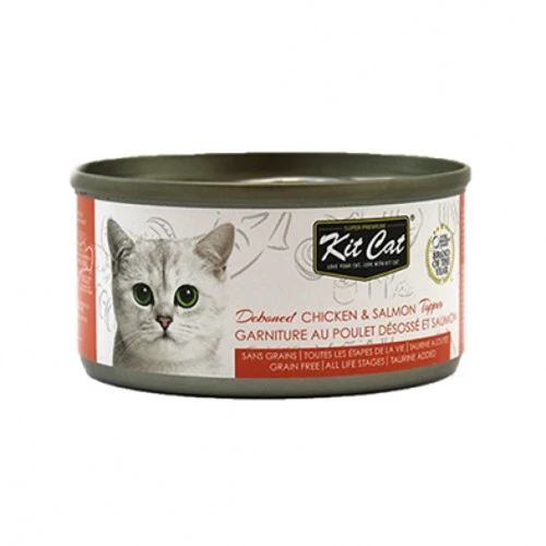 Conserve pour chat Kit Cat - Garniture Poulet et saumon 80g