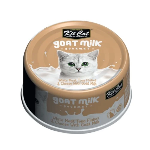 Conserve pour chat Kit Cat - Thon blanc effiloché et Fromage au lait de chèvre 70g