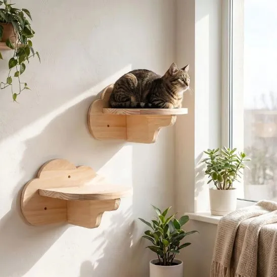 ARBRE A CHAT NUAGE MURAL BOIS