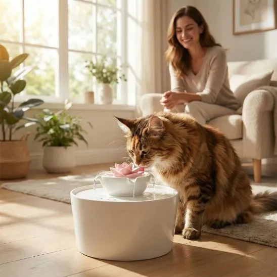 FONTAINE A EAU CHAT CERAMIQUE | Harmonie Féline