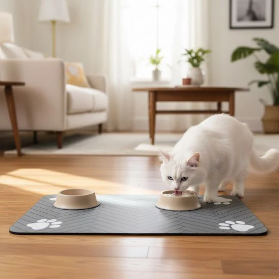 Tapis pour gamelle chat | Stop Salissures
